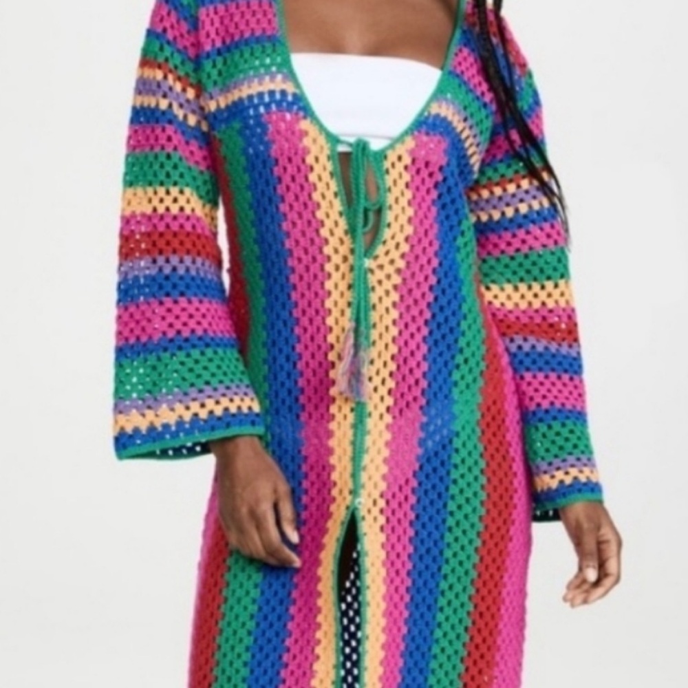 FARM Rio Multicolor Crochet Cardigan